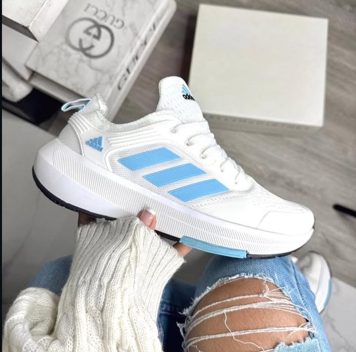 Adidas Bouncer Dama Blanco Azul